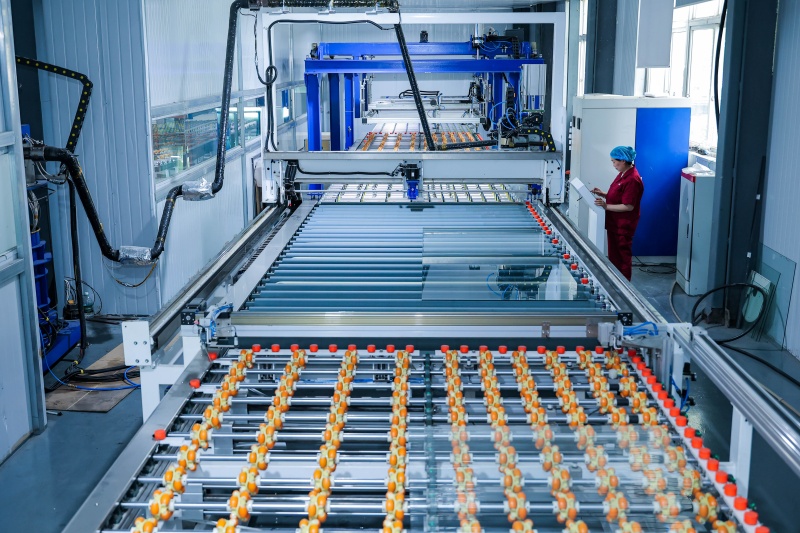 納米硅防火玻璃全自動合片線